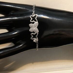 Elegant Silver 925 Butterfly Bracelet 7”